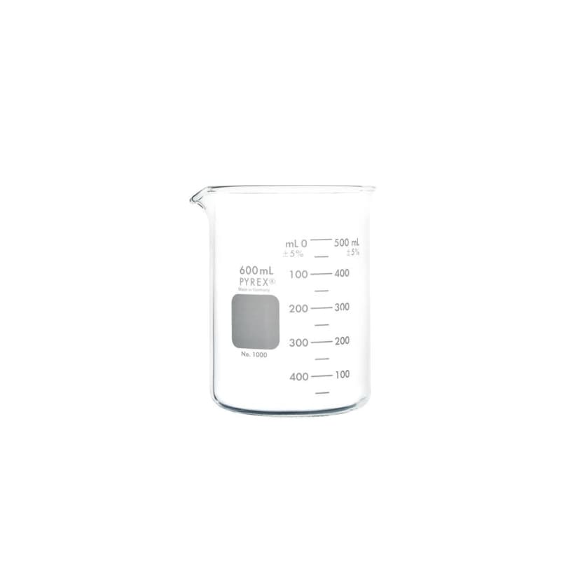 PYREX Griffin Low Form 600mL Beaker, Double Scale, Graduated