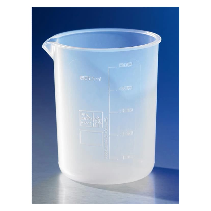 Corning Reusable Plastic Low Form 250mL Beaker, Perfluoroalkoxy-copolymer