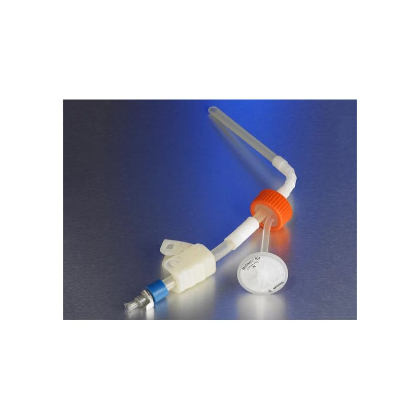 Corning Aseptic Transfer Cap for use with 850cm Polystyrene Roller Bottle, 3/8 ID x 1/2 OD, 0.2 m filter, MPC Quick Connect, Sterile, 1/bag, 2/box