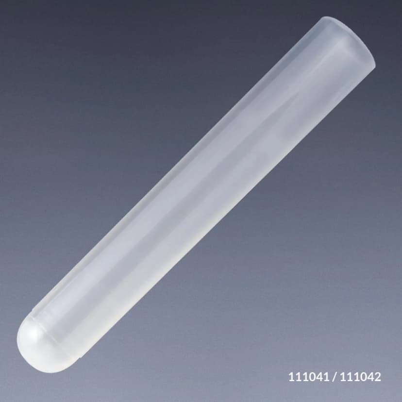 Test Tube, 16 x 100mm (12mL), PP, No Rim, 500/Bag, 4 Bags/Unit