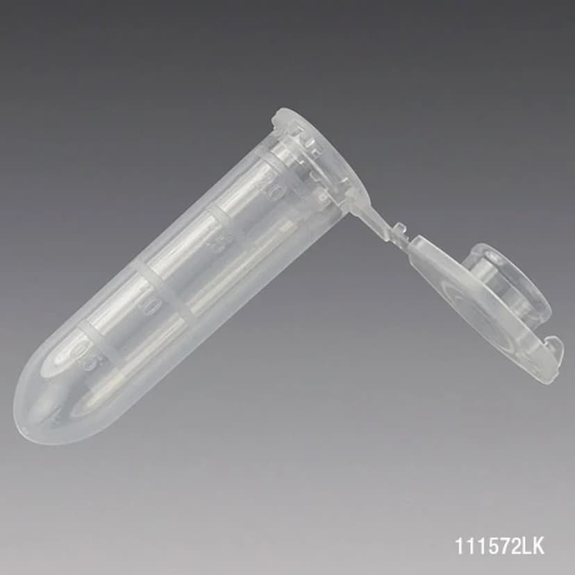 Microcentrifuge Tube, 2.0mL, PP, Attached Locking Snap Cap, Graduated, Natural, Lot Certified: Rnase, Dnase, Pyrogen, ATP and Human DNA Free
