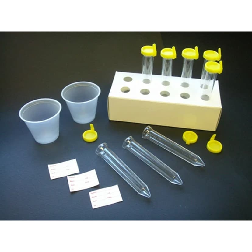 Uri-Pak Urine Collection System, 12mL Flared Top Urine Tube, Yellow Snap Caps with Sanitary Grip, Collection Cups & ID Labels, 100/Bag, 5 Bags/Unit