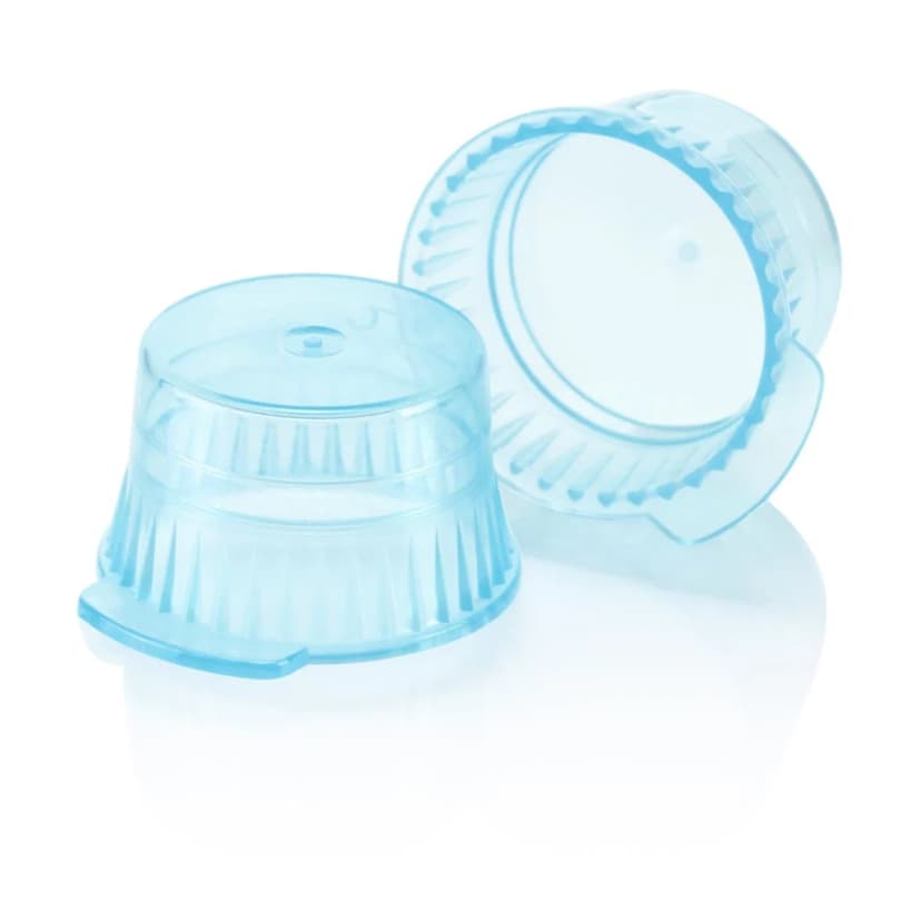 Cap, Snap, 13mm, PE, for 13mm Glass and Evacuated Tubes and 12mm Plastic Test Tubes, Blue