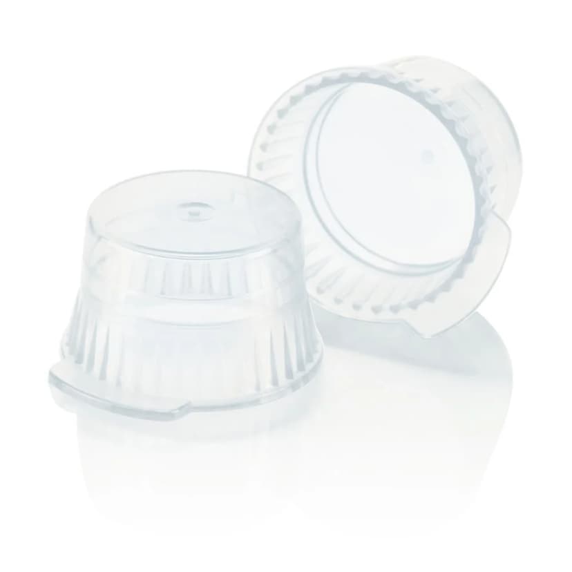 Cap, Snap, 13mm, PE, for 13mm Glass and Evacuated Tubes and 12mm Plastic Test Tubes, Clear