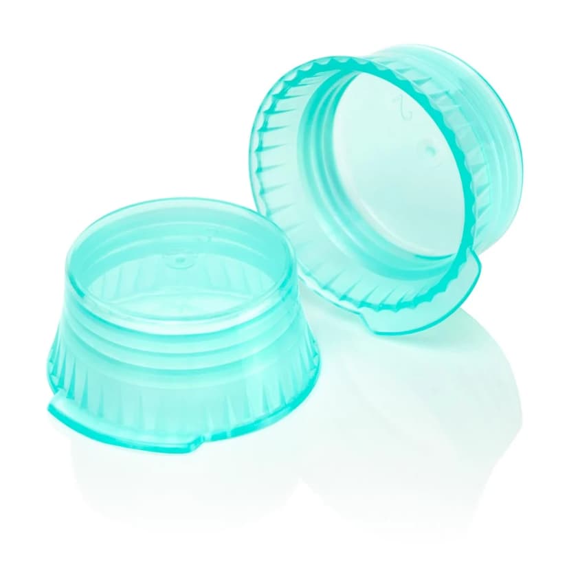 Cap, Snap, 16mm, PE, for 16mm Glass and Evacuated Tubes, Green
