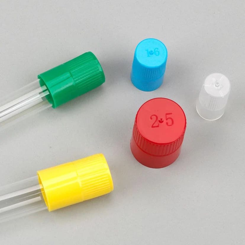 Diamond Culture Tube Cap for 13mm Glass Culture Tubes, PP, Green, 100/Bag