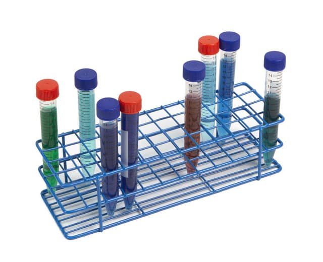 Coated Wire Tube Rack 13-16mm 4x12 Format, Blue,UOM: EA ,QTY:1