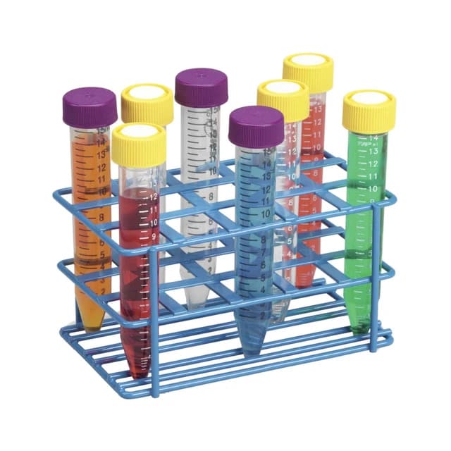 Coated Wire Tube Rack 16-20mm 8x10 Format, Blue,UOM: EA ,QTY:1