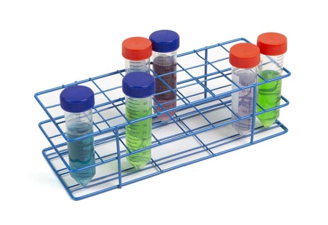Coated Wire Tube Rack 20-25mm 8x10 Format, Blue,UOM: EA ,QTY:1