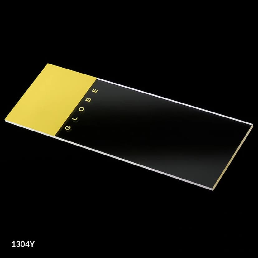 Microscope Slides, Glass, 25 x 75mm, 90° Ground Edges, Yellow Frosted, 72/Box, 2 Boxes/Case (1 Gross)