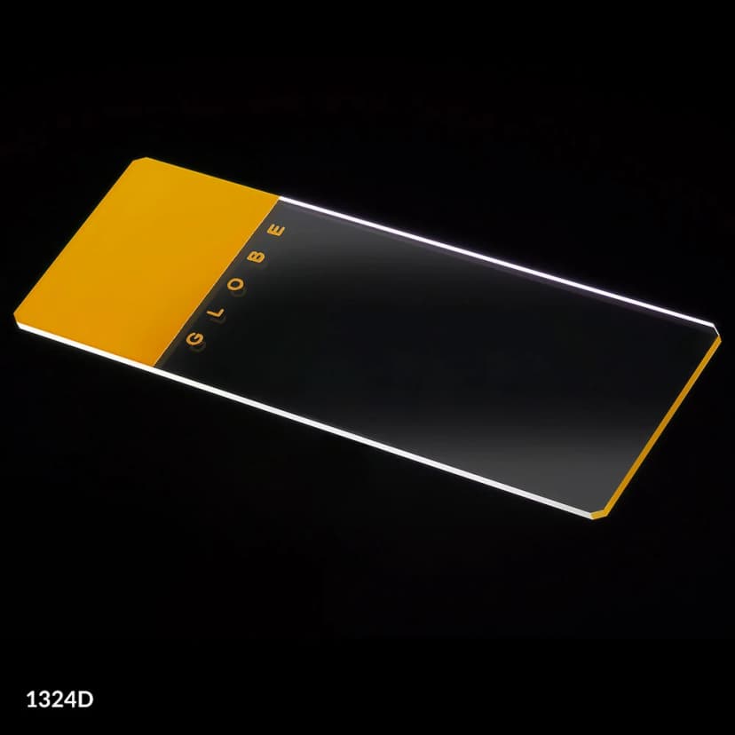 Microscope Slides, Glass, 25 x 75mm, 90° Ground Edges with Safety Corners, Gold Frosted, 72/Box, 2 Boxes/Case (1 Gross)
