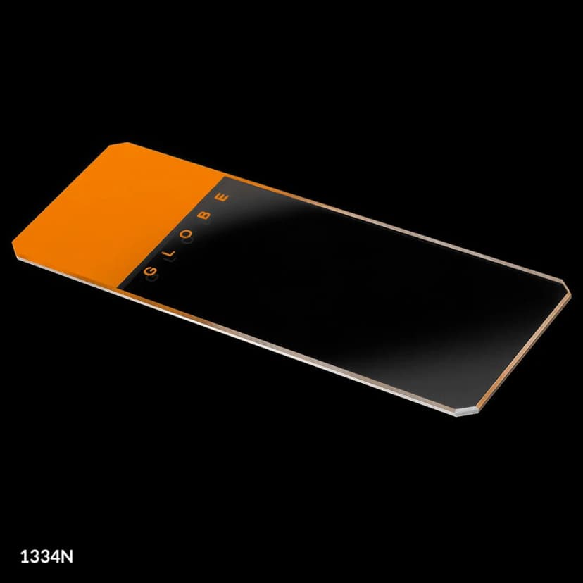 Microscope Slides, Glass, 25 x 75mm, 45° Beveled Edges, Clipped Corners, Orange Frosted, 72/Box, 2 Boxes/Case (1 Gross)