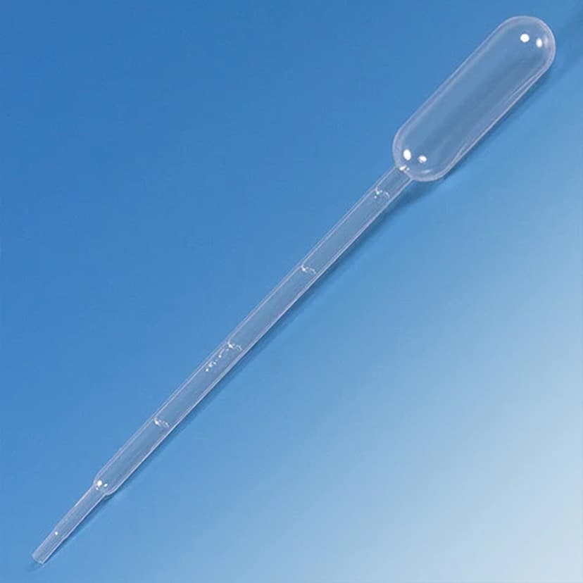 Transfer Pipet, 5.0mL, Large Bulb, Graduated to 1mL, 150mm, STERILE, 20/Bag, 20 Bags/Case