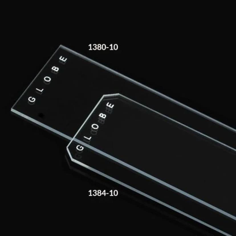 Microscope Slides, Diamond White Glass, 25 x 75mm, 45° Beveled Edges, Clipped Corners, Plain, 72/Box, 20 Boxes/Case (10 Gross)