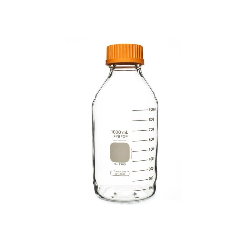 PYREX 1L Round Media Storage Bottles, with GL45 Screw Cap