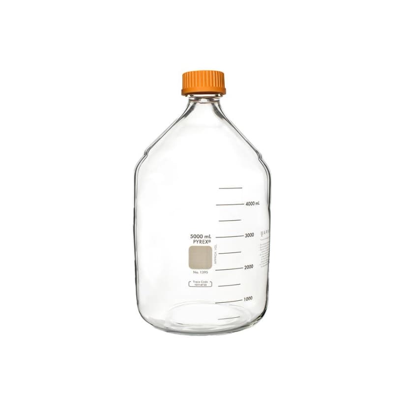 PYREX 5L Round Media Storage Bottles, with GL45 Screw Cap