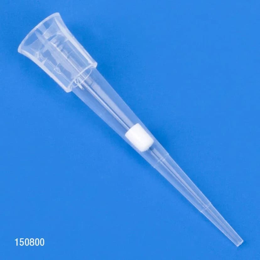Filter Pipette Tip, 0.1 - 10uL, Certified, Universal, Low Retention, Graduated, 31mm, Natural, STERILE, 96/Rack, 10 Racks/Box