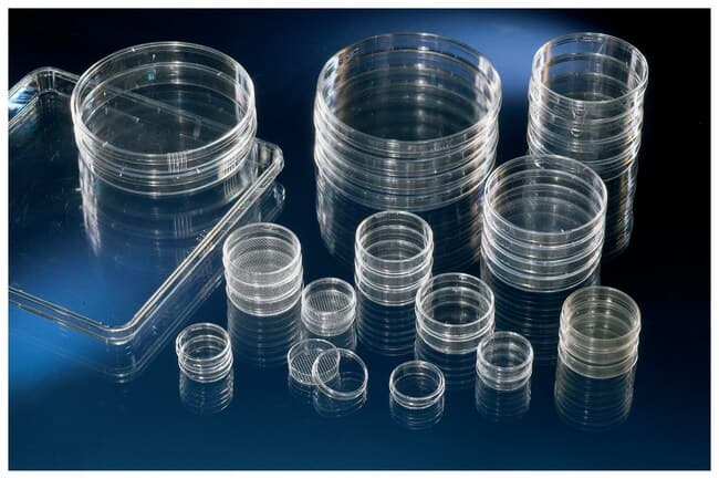Cell Culture Dish w/Lid Vented Sterile PS 8.8 cm2 w/2mm grid 35 x 10 mm