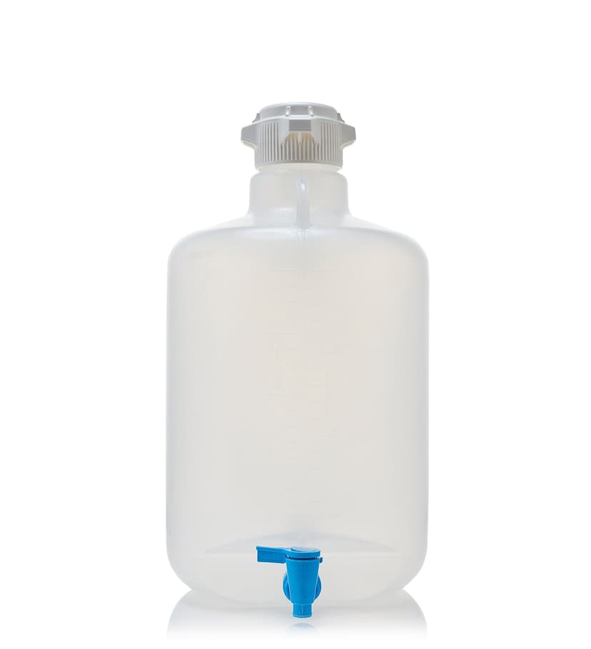 EZLabpure™ 20 L Round Carboy, PP, 83B VersaCap with Spigot, 1/EA