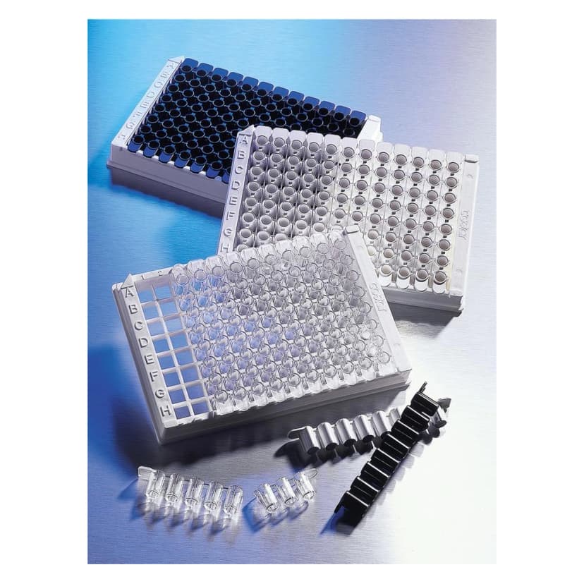 Corning 96 Well Clear Polystyrene High Bind Low Volume Stripwell Microplate, 25 per Bag, without Lid, Nonsterile