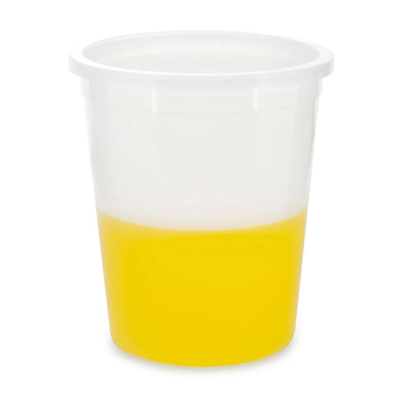 Container, Multi-Purpose, PE, Economy Style, 16oz (480mL), Separate Snap Lid, Natural