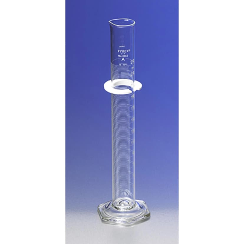 PYREX 10mL Single Metric Scale Cylinder, Serialized/Certified Class A, White Graduations, TD