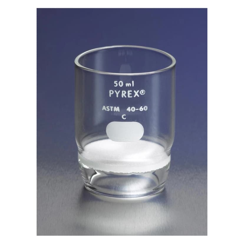 PYREX 50mL High Form Gooch Crucible with 40mm Diameter Coarse Porosity Fritted Disc