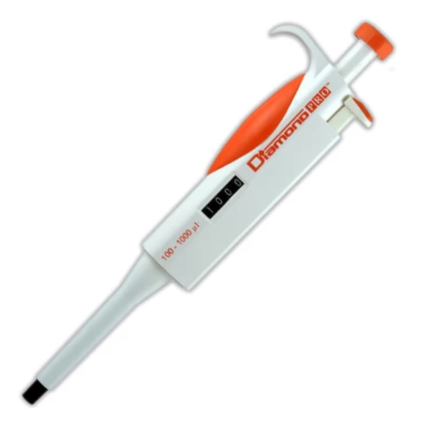 Pipette, Diamond PRO, Adjustable Volume, 100 - 1000µL, Orange