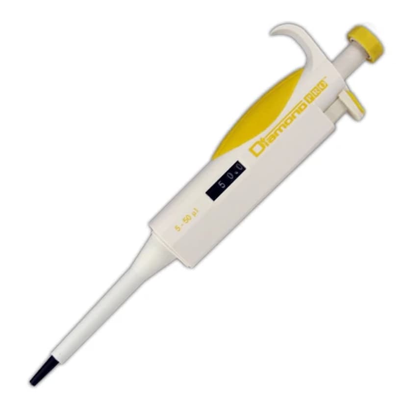 Pipette, Diamond PRO, Adjustable Volume, 5 - 50µL, Yellow