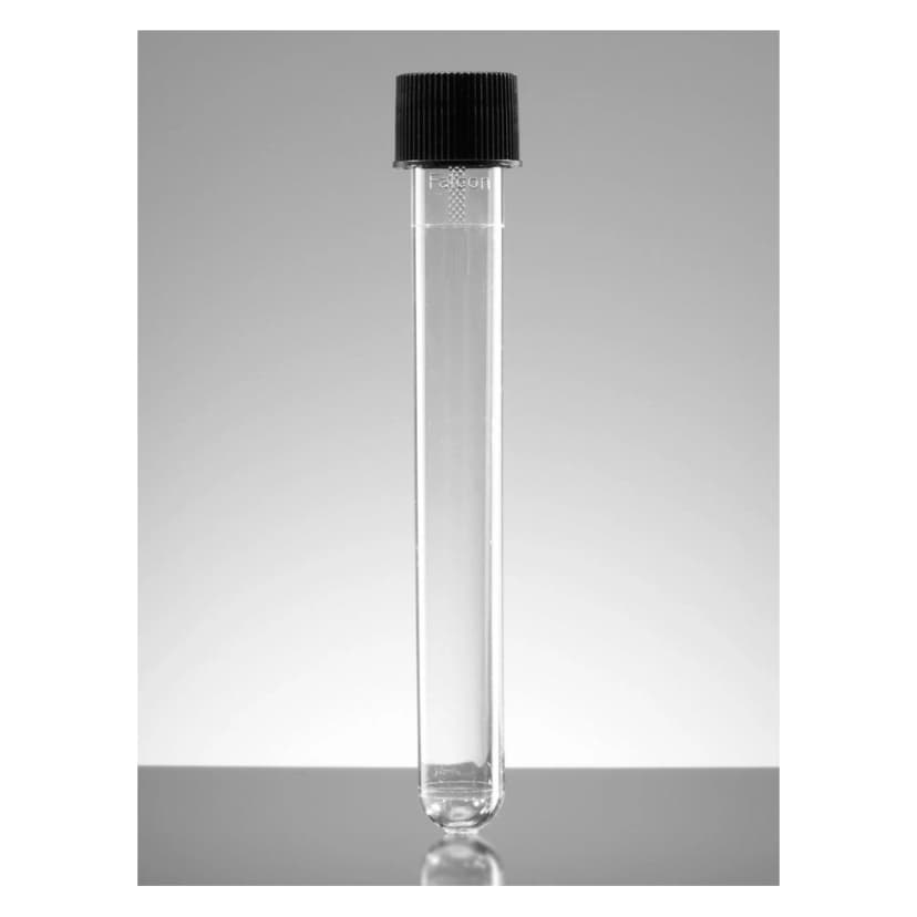Falcon® 16mL Round Bottom Polystyrene Test Tube, with Screw Cap, Sterile, Individually Wrapped, 500/Case