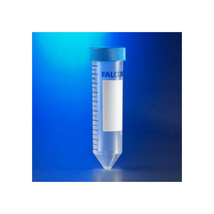 Falcon® 50mL High Clarity PP Centrifuge Tube, Conical Bottom, Sterile, 25/Rack, 500/Case
