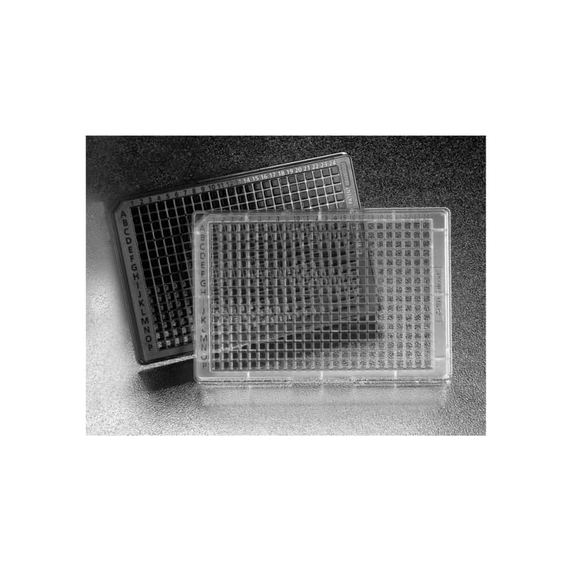 Falcon® 384 Well Clear Flat Bottom TC-Treated Microtest Microplate, with Lid, Sterile, 5/Pack, 50/Case