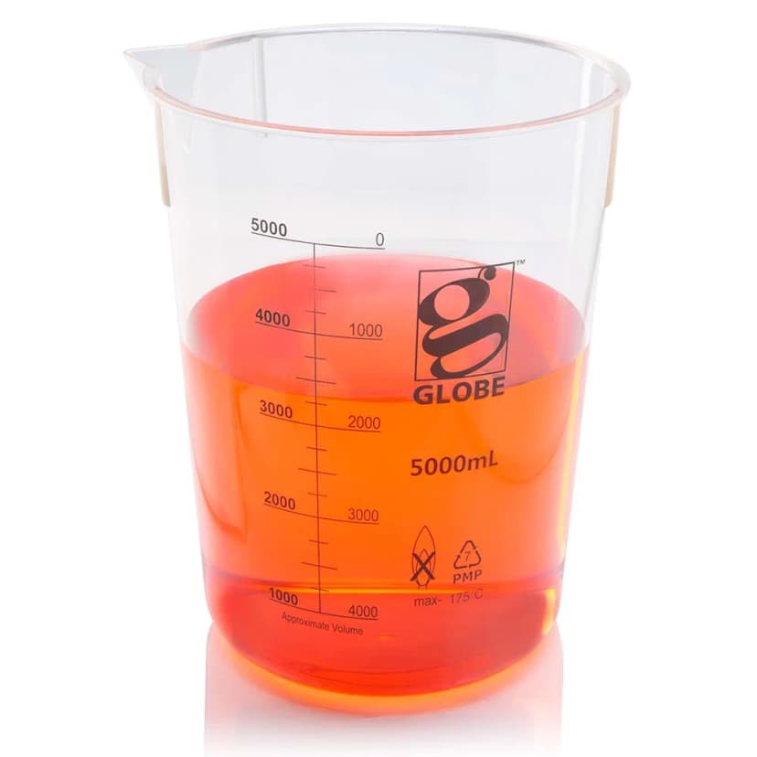 Beaker, Diamond Essentials, Griffin Style, Low Form, Printed Graduations, PMP, 5000mL, 1/Bag