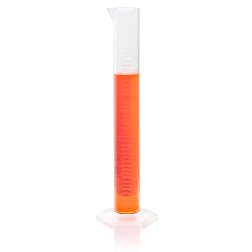 Cylinder, Measuring, Diamond Essentials, Class B, PMP, Molded Graduations, tall form, 250mL