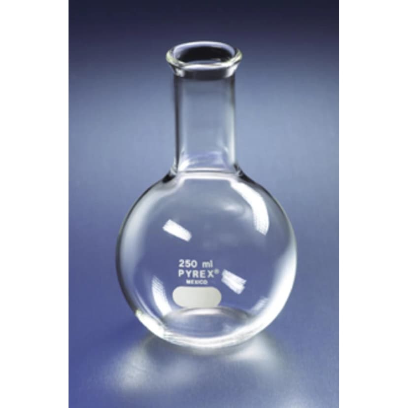 PYREX 2L Long Neck Boiling Flask, Flat Bottom and Tooled Mouth