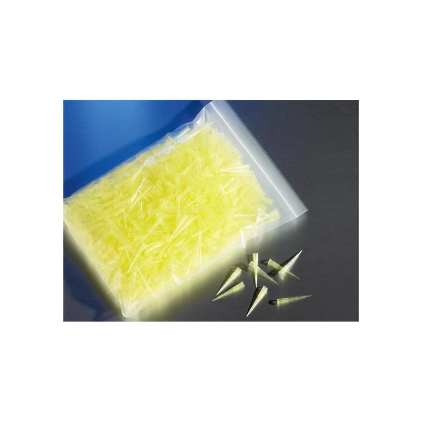 Corning DeckWorks 1 - 200µL Pipet Tips, Graduated, Yellow, Non-Sterile, Polypropylene, 1000 Tips/Bag, 10,000 Tips/Case.