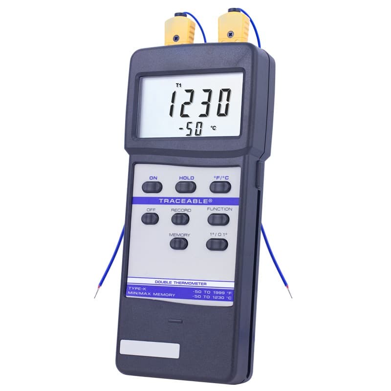 Traceable Double Thermometer w/RS-232 Output