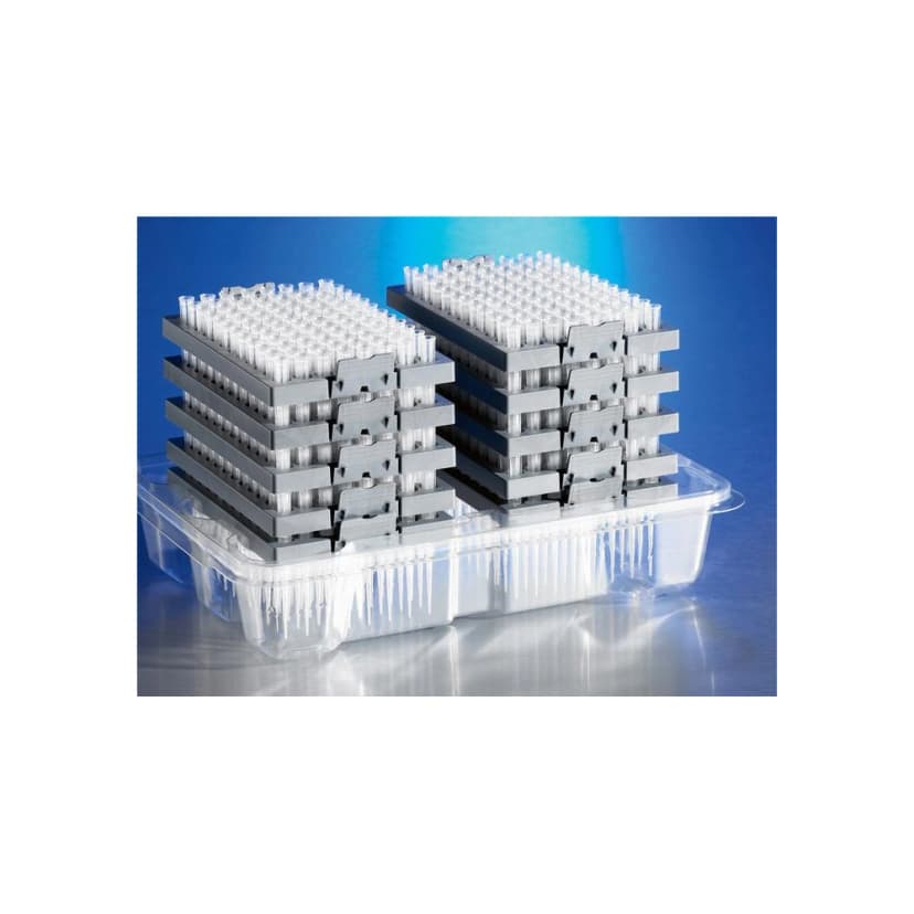 Corning DeckWorks 0.1 - 10µL Low Binding Pipet Tips, Graduated, Reload System, Natural, Non-Sterile, Polypropylene, 96 Tips/Deck, 10 Decks/Pack, 4 Packs/Case.