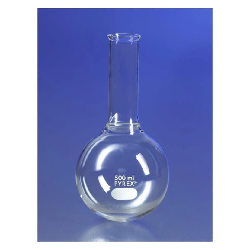 PYREX 5L Long Neck Boiling Flask, Round Bottom, Tooled Mouth