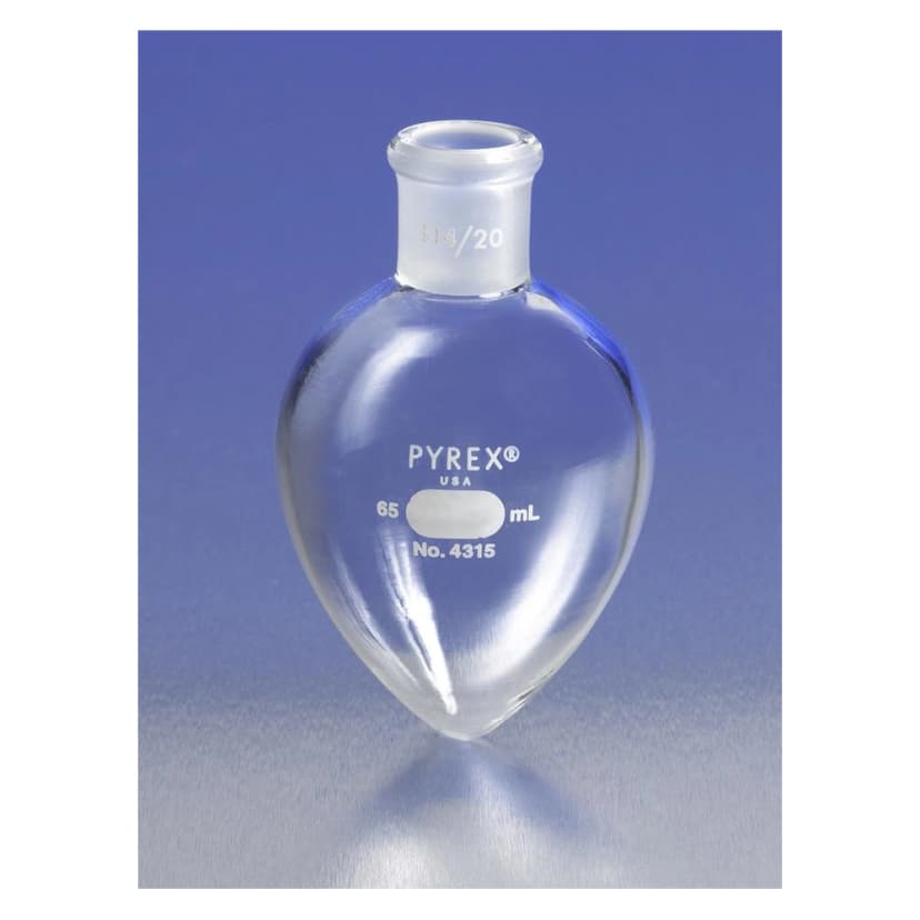 PYREX 10mL Pear-Shaped Boiling Flask, 14/20 Standard Taper Joint