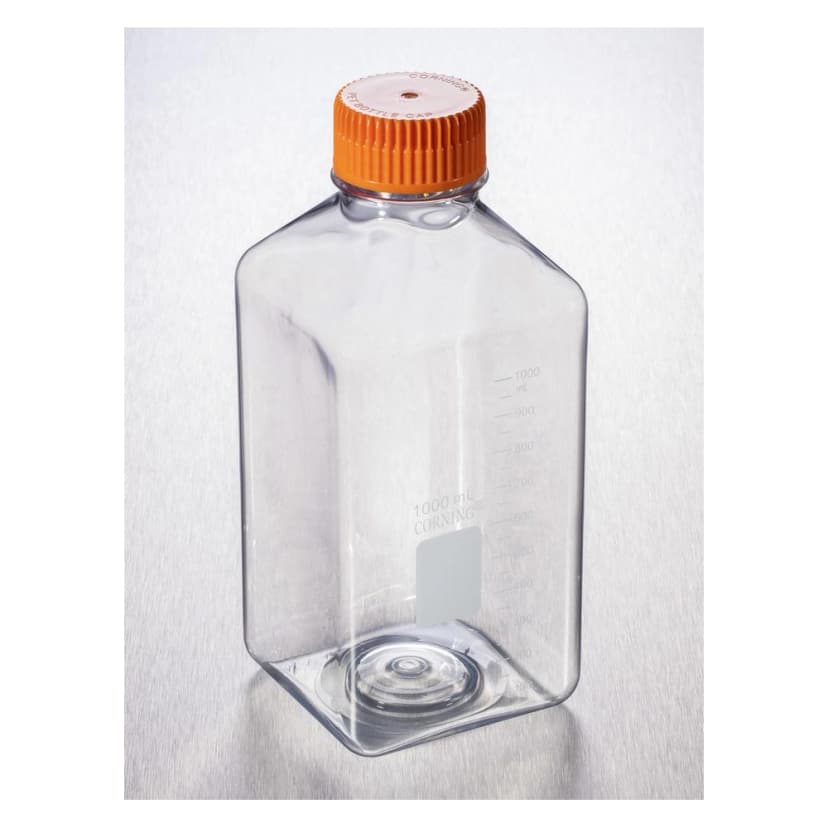 Corning 1L Square PET Storage Bottles with 45mm Caps