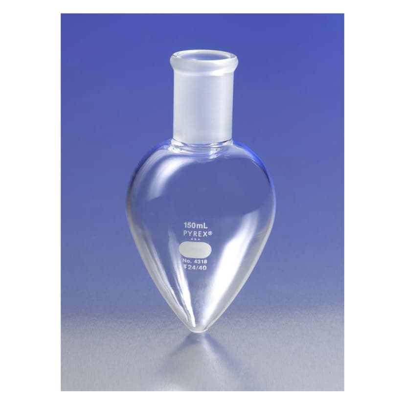 PYREX 50mL Pear-Shaped Boiling Flask, 24/40 Standard Taper Joint