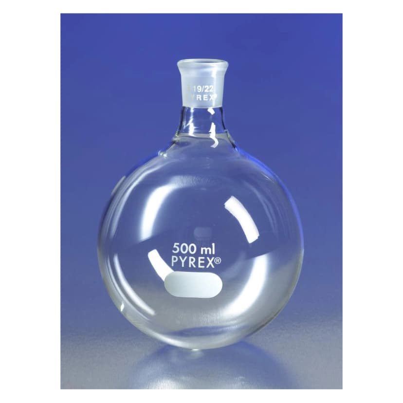 PYREX 12L Short Neck Boiling Flask, Round Bottom, 55/50 Standard Taper Joint