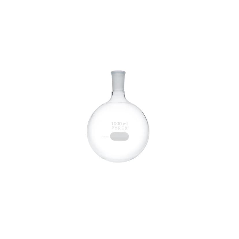 PYREX 1L Short Neck Boiling Flask, Round Bottom, 24/40 Standard Taper Joint