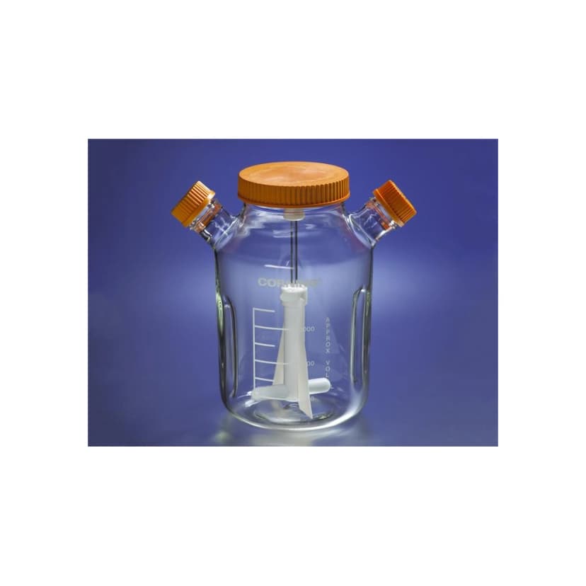 Corning 36L Reusable Spinner Flask with 120mm Flat Center Cap and 2 Angled Sidearms