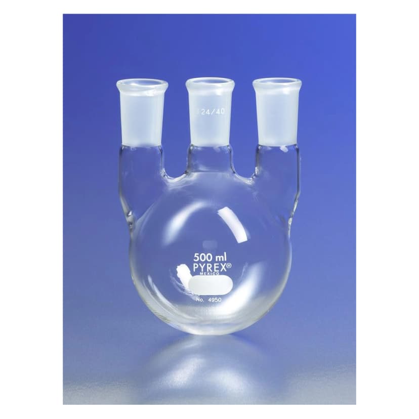 PYREX 5L Three Neck Distilling Flask with Vertical Neck 24/40 Standard Taper Joints