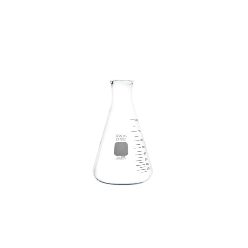 PYREX 1L Narrow Mouth Erlenmeyer Flasks with Heavy Duty Rim