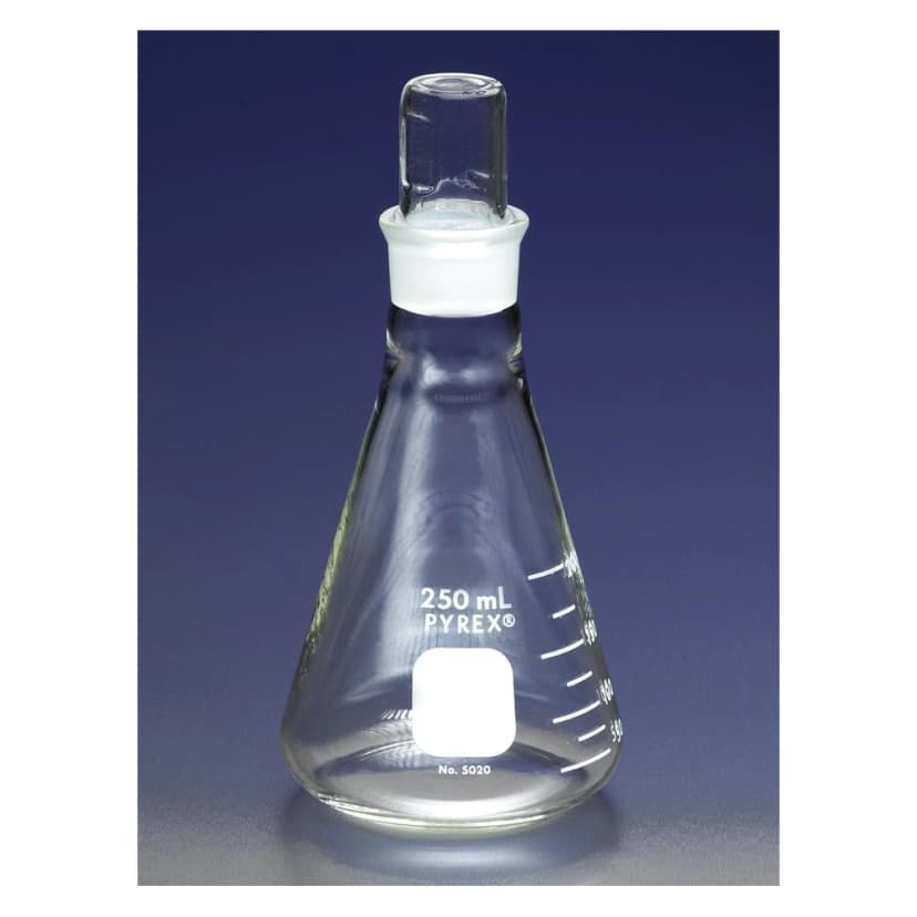 PYREX 50mL Narrow Mouth Erlenmeyer Flask with PYREX Standard Taper Stopper