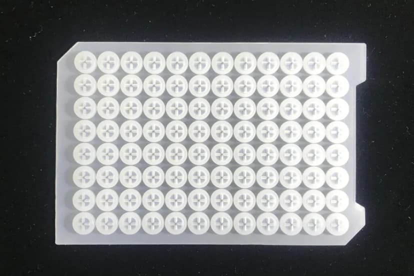96 Well Square well Silicone Sealing Mat, can been punctured, Sterile, 10