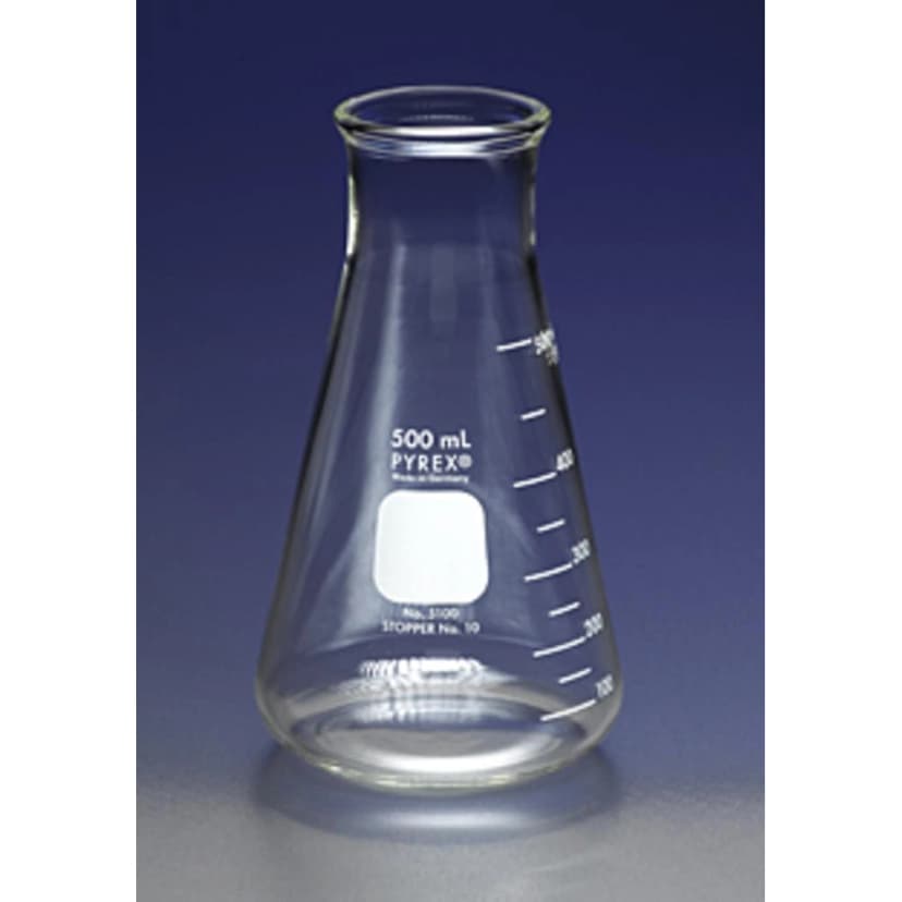 PYREX 500mL Wide Mouth Erlenmeyer Flasks with Heavy Duty Rim
